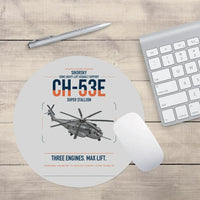 Thumbnail for Sikorsky CH-53E Super Stallion design on light gray round mouse pad