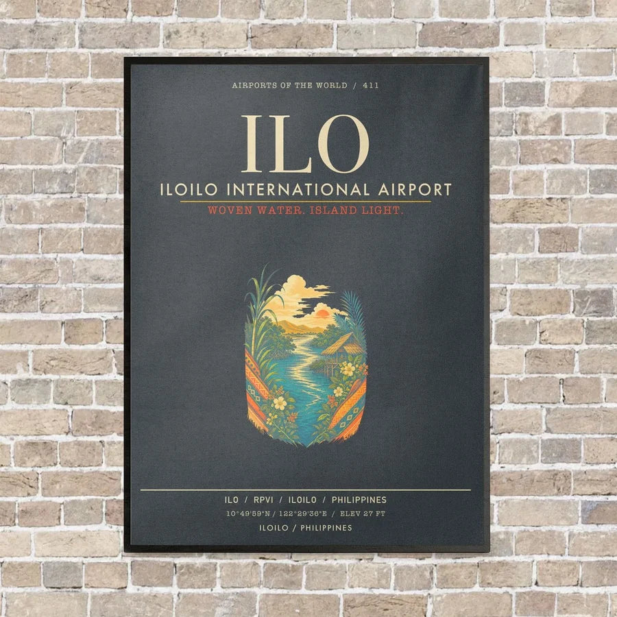 Iloilo International Airport ILO - Canvas Framed - Gray