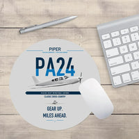 Thumbnail for Piper PA-24-250 Comanche 250 design on light gray round mouse pad