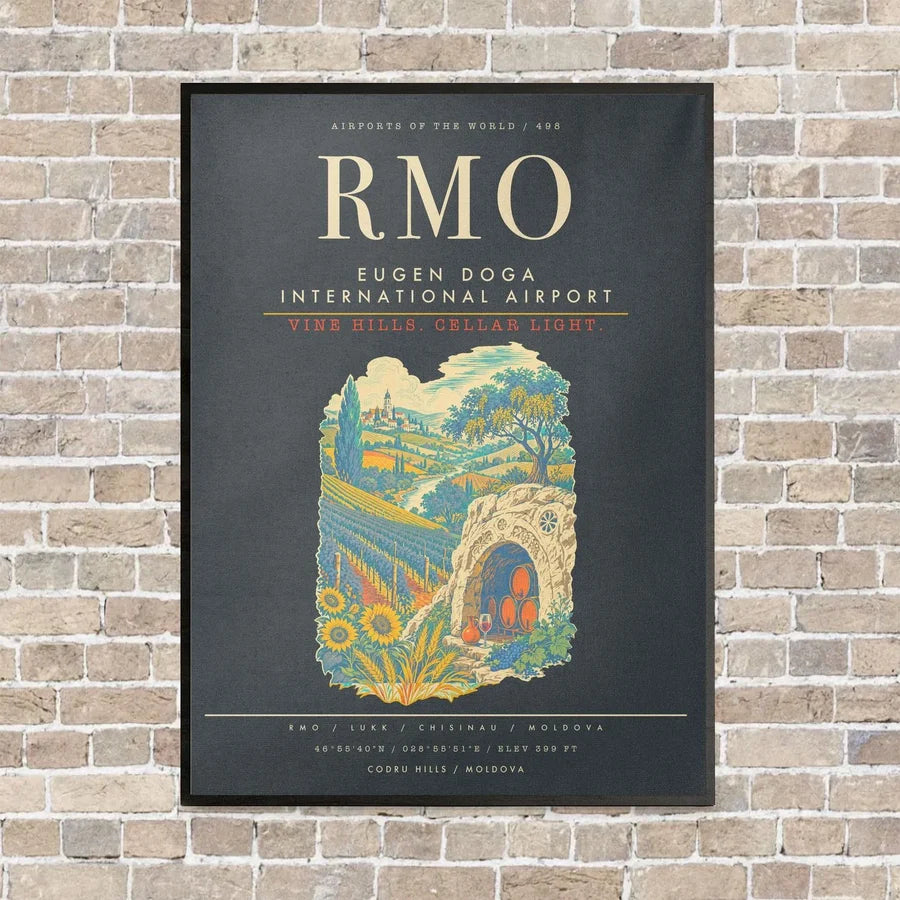 Chisinau Eugen Doga International Airport RMO - Canvas Framed - Gray