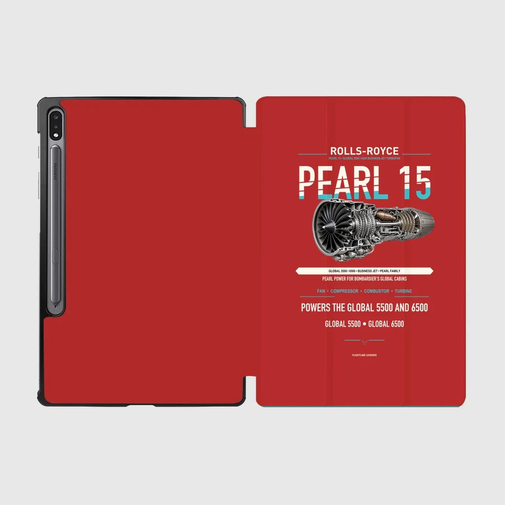 PEARL 15 design on red samsung tablet tablet case