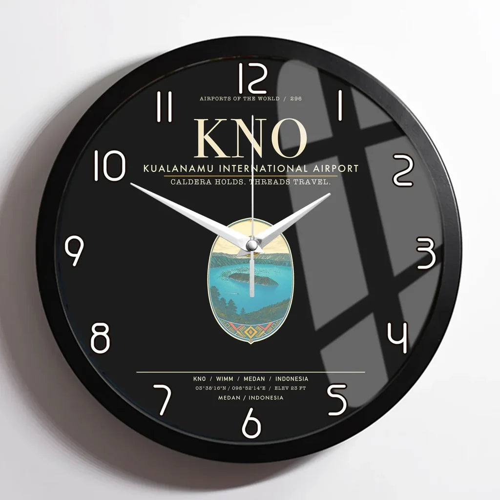 Kualanamu International Airport Medan KNO Wall-Clock Framed - Black