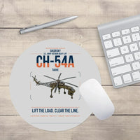 Thumbnail for Sikorsky CH-54A Tarhe design on light gray round mouse pad