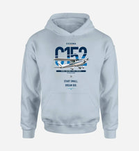 Thumbnail for Cessna 152 design on light blue double-side hoodie, single-side print