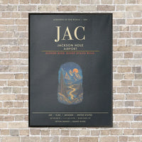 Thumbnail for Jackson Hole Airport JAC - Canvas Framed - Gray