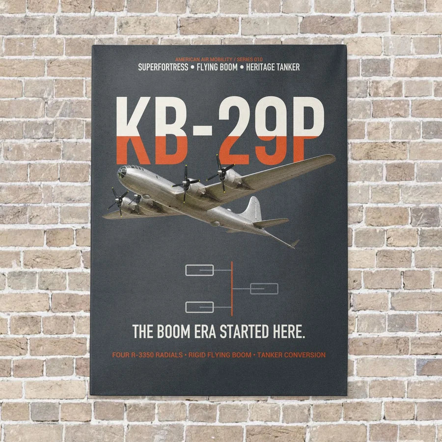 KB-29P SUPERFORTRESS vertical canvas print - no frame - gray background