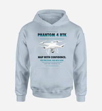 Thumbnail for DJI Phantom 4 RTK design on light blue hoodie single side
