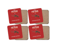 Thumbnail for Sikorsky CH-54A Tarhe design on red 4 pieces set coaster