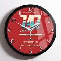 Thumbnail for Boeing 747-200B design on red framed wall clock