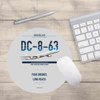 Thumbnail for Douglas DC-8-63 design on light gray round mouse pad