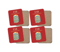 Thumbnail for Ankara Esenboga Airport ESB Coaster 4-Pieces-Set - Red