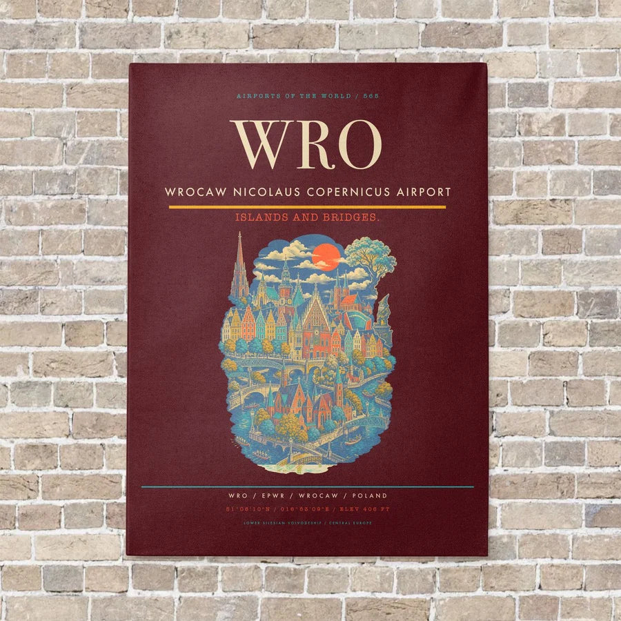 Wrocaw Nicolaus Copernicus Airport WRO - Canvas No Frame - Dark Red