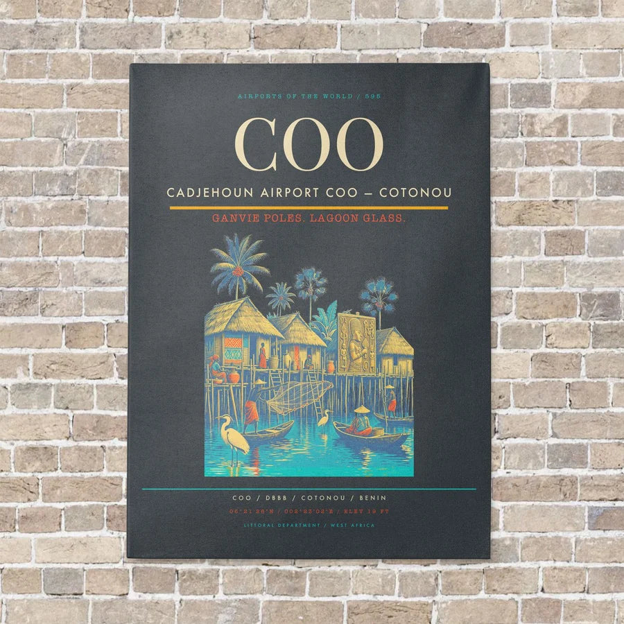 Cadjehoun Airport COO — Cotonou vertical canvas print - no frame - gray background