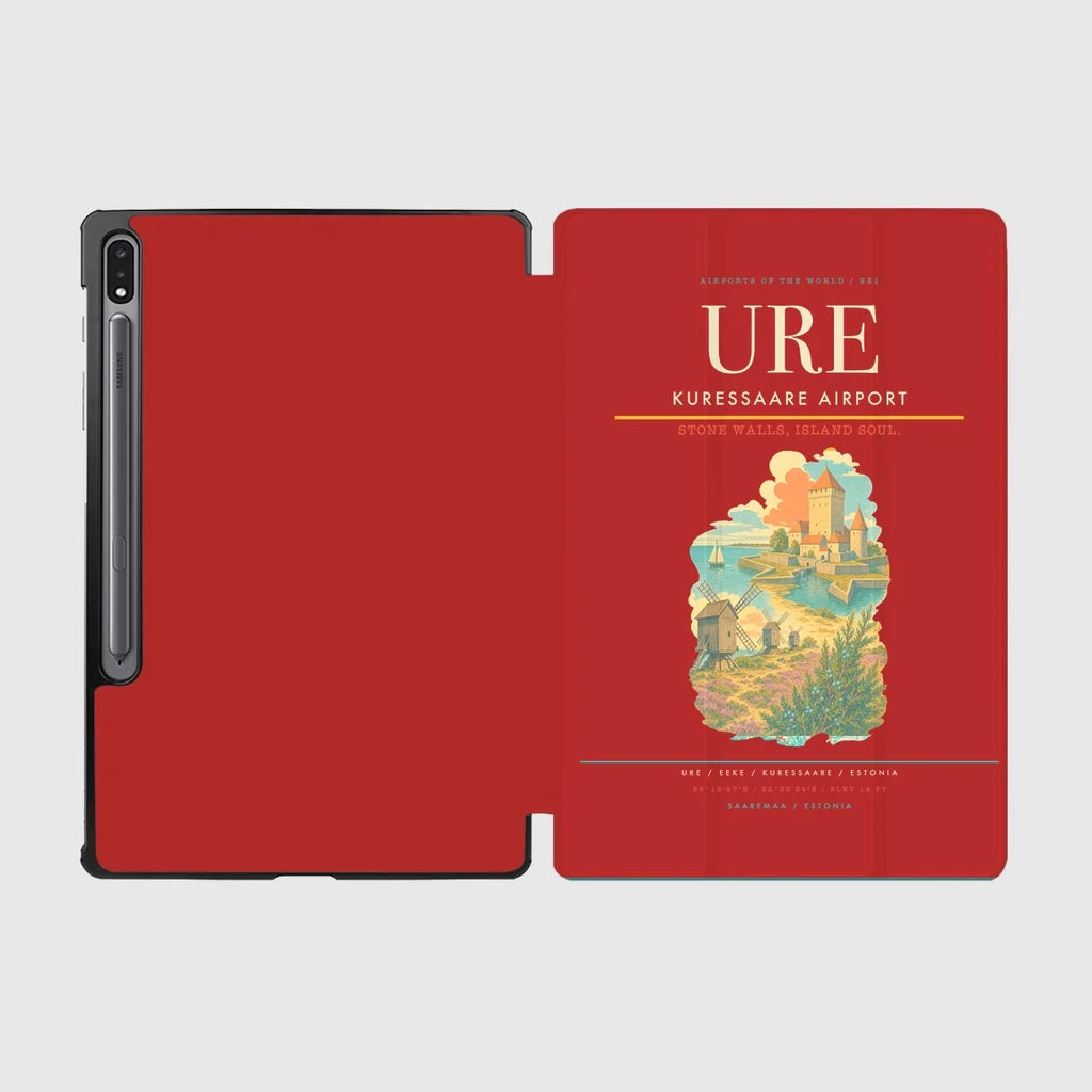 Kuressaare Airport (URE) design on red samsung tablet tablet case