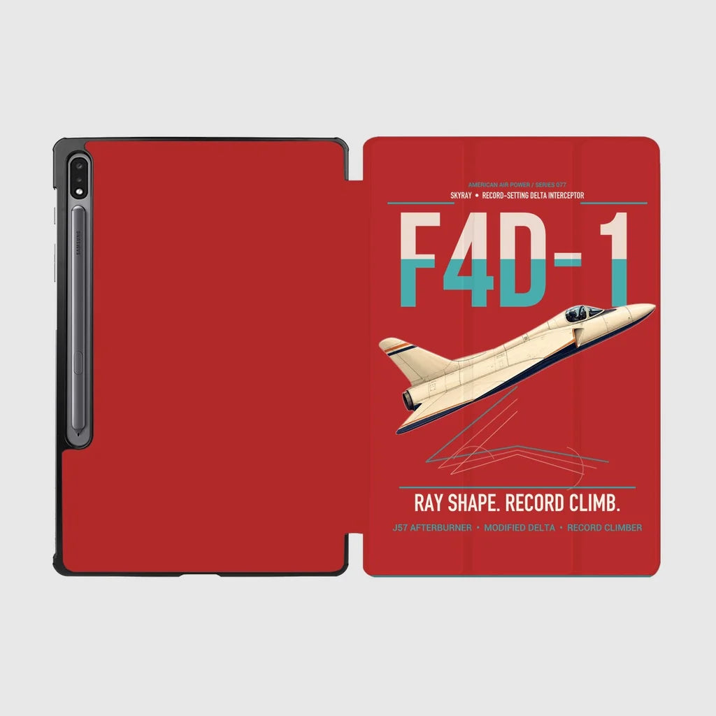 F4D-1 Skyray design on red samsung tablet tablet case