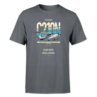Thumbnail for Cessna T210N Centurion design on gray t-shirt, single-side print