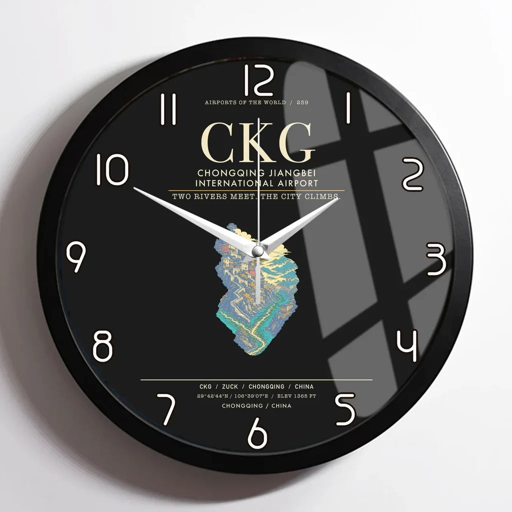 Chongqing Jiangbei International Airport CKG Wall-Clock Framed - Black