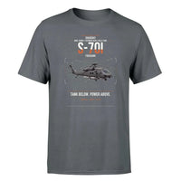 Thumbnail for Sikorsky S-70i FIREHAWK design on gray t-shirt, single-side print