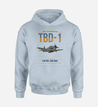 Thumbnail for TBD-1 Devastator design on light blue double-side hoodie, single-side print