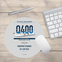 Thumbnail for De Havilland Dash 8-400 design on light gray round mouse pad