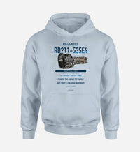 Thumbnail for RB211-535E4 design on light blue hoodie single side