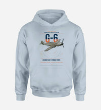 Thumbnail for Messerschmitt Bf 109G-6 design on light blue double-side hoodie, single-side print