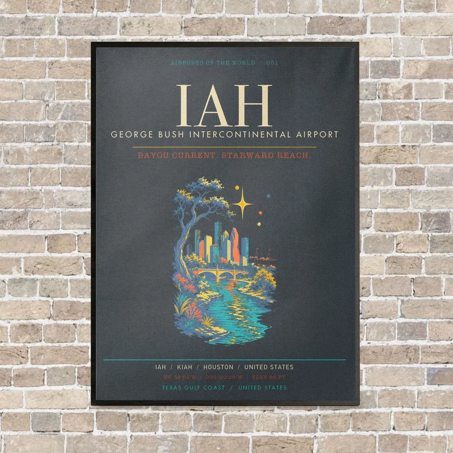 Houston George Bush Intercontinental Airport IAH - Canvas Framed - Gray