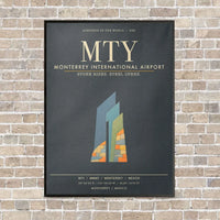 Thumbnail for Monterrey International Airport MTY - Canvas Framed - Gray