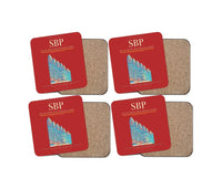 Thumbnail for San Luis Obispo County Regional Airport (SBP) design on red 4 pieces set coaster
