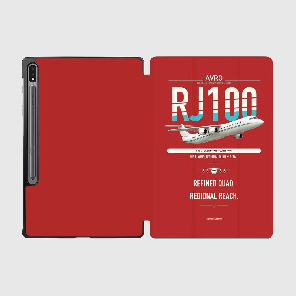 Avro RJ100 design on red samsung tablet tablet case