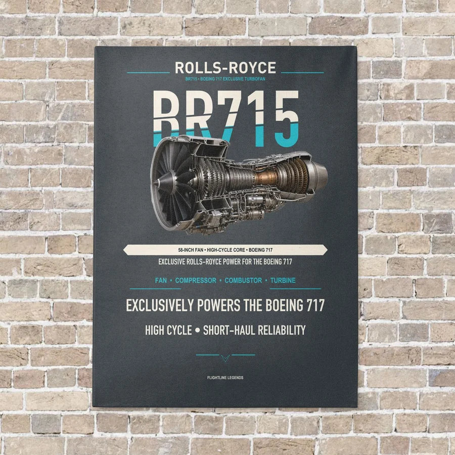 BR715 vertical canvas print - no frame - gray background