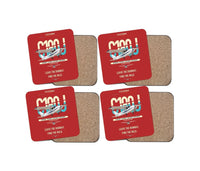 Thumbnail for Cessna 180J Skywagon design on red 4 pieces set coaster