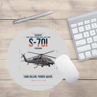 Thumbnail for Sikorsky S-70i FIREHAWK design on light gray round mouse pad