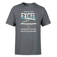 Thumbnail for Cessna Citation Excel design on gray double-side t-shirt, single-side print