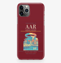 Thumbnail for Aarhus Airport (AAR) design on dark red iPhone 16 Pro MagSafe case