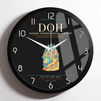 Thumbnail for Doha Hamad International Airport DOH Wall-Clock Framed - Black