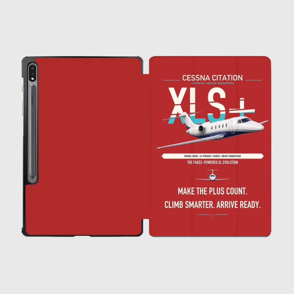 Cessna Citation XLSPlus design on red samsung tablet tablet case