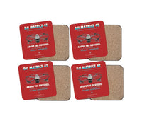 Thumbnail for DJI Matrice 4T design on red 4 pieces set coaster