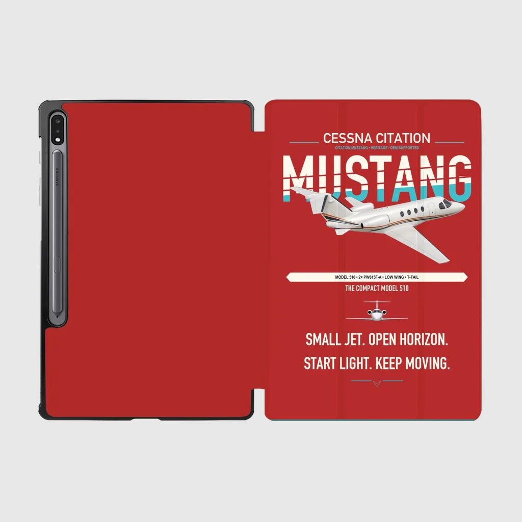 Cessna Citation Mustang design on red samsung tablet tablet case