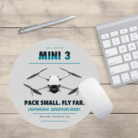 Thumbnail for DJI Mini 3 design on light gray round mouse pad