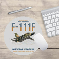Thumbnail for F-111F Aardvark design on light gray round mouse pad