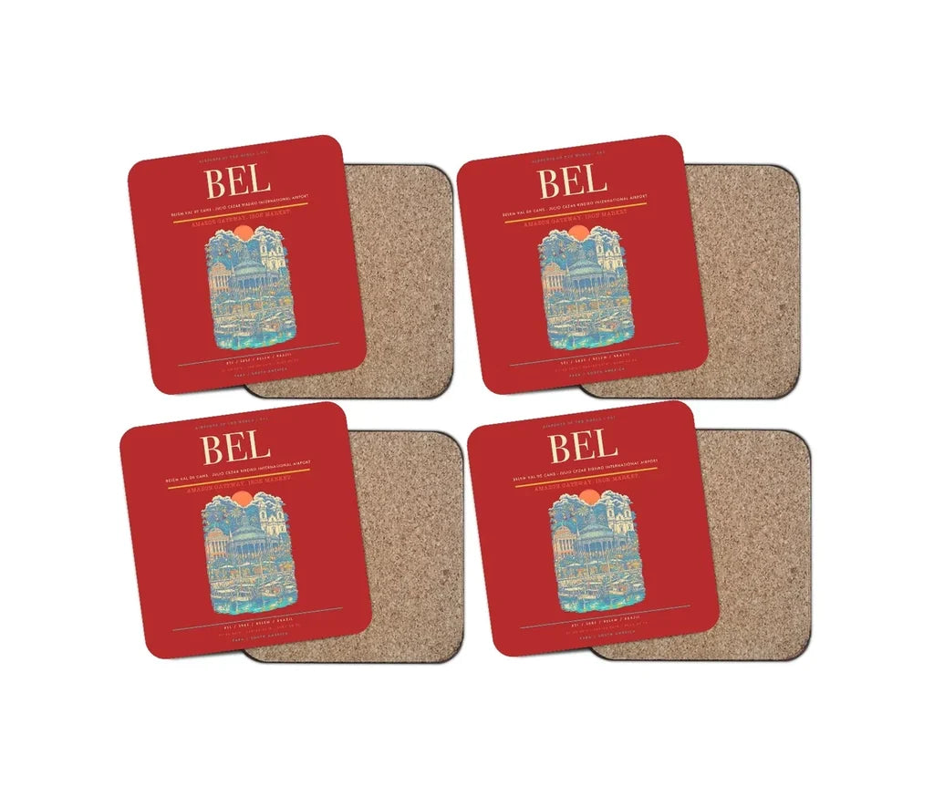 Belem Val de Cans - Julio Cezar Ribeiro International Airport BEL Coaster 4-Pieces-Set - Red