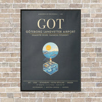Thumbnail for Goteborg Landvetter Airport GOT - Canvas Framed - Gray