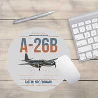 Thumbnail for A-26B Invader design on light gray round mouse pad