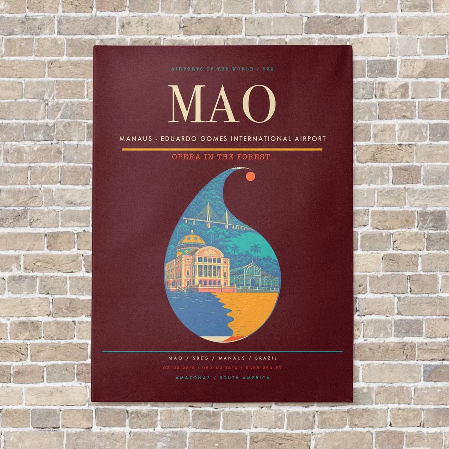 Manaus - Eduardo Gomes International Airport MAO - Canvas No Frame - Dark Red