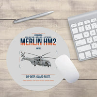Thumbnail for Leonardo AW101 Merlin HM2 design on light gray round mouse pad