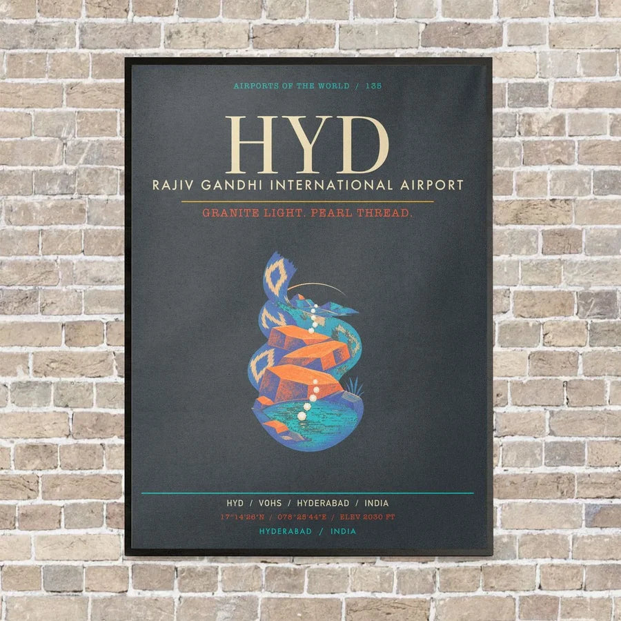 Rajiv Gandhi International Airport Hyderabad HYD - Canvas Framed - Gray