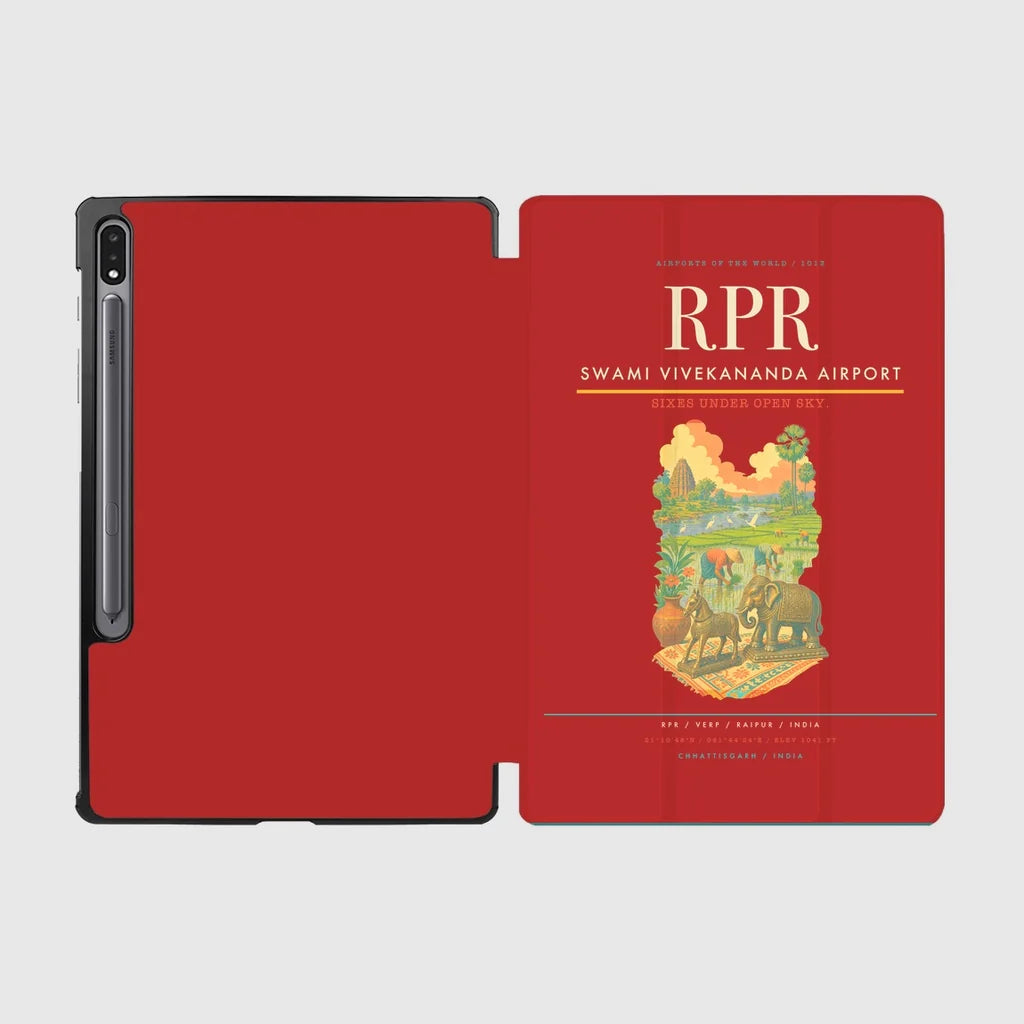 Swami Vivekananda Airport (RPR) design on red samsung tablet tablet case
