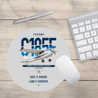 Thumbnail for Cessna A185F Skywagon design on light gray round mouse pad