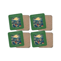 Thumbnail for The Dispersal Field Breakfast - Designed Coasters design on green 4-pieces-set
